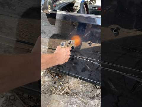 45acp and 9mm vs car door 45acp is terrible #45acp #9mm #pistol #glock #hk fn 509 #ballistics