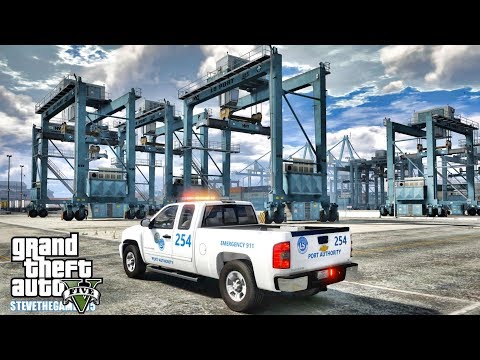 GTA 5 MODS LSPDFR 0.4.3 - EP 17 - PORT AUTHORITY PATROL!!! (GTA 5 REAL LIFE PC MOD)