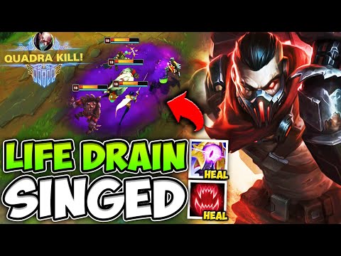 THIS LIFE DRAIN SINGED BUILD TURNS YOU INTO A RAID BOSS! - League of Legends