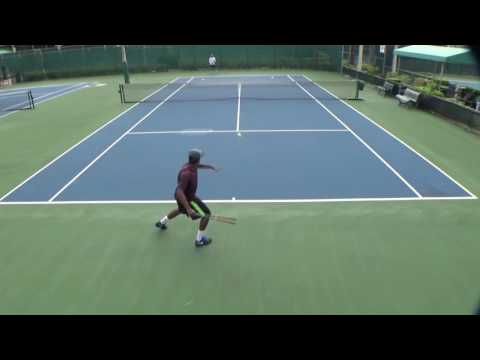 Tennis: 2 cross court shots, 1 down the line drill