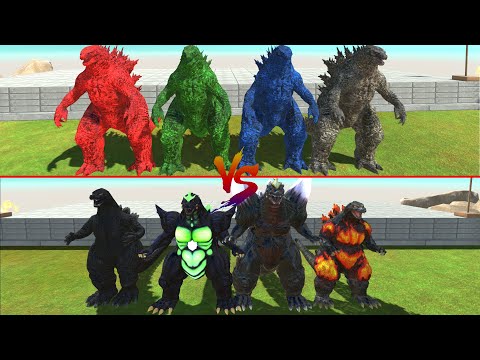 4x GODZILLA SUPER HERO FIGHT 4X GODZILLA ASSASSIN - Animal Revolt Battle Simulator