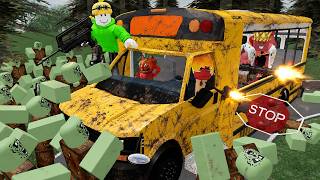 スクールバスを強化して大量のゾンビから10万m逃げるロブロックス(Roblox)