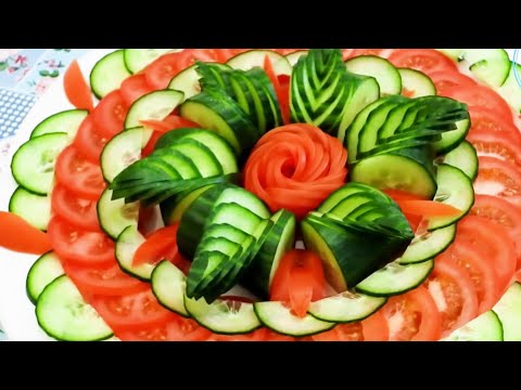 Super Salad Decoration Ideas - Tomato Rose - Cucumber Decoration