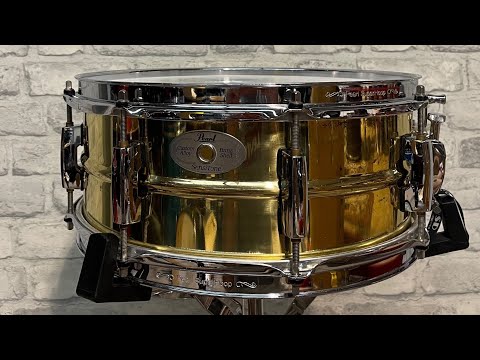 Pearl Custom Alloy Brass Shell Snare Drum Sensitone - One Stop Drums Ltd - Snare Drum Sound Test
