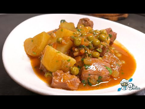 Potato and pea stew - melt-in-your-mouth tender.