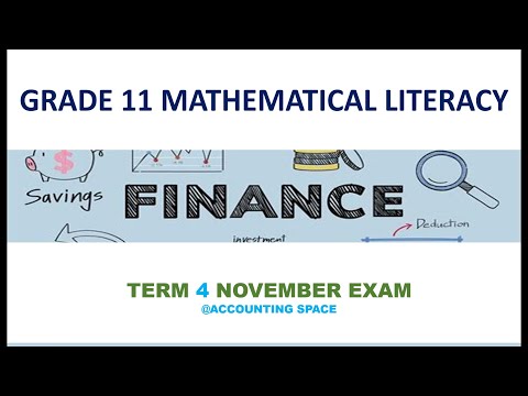 GRADE 11 MATHEMATICAL LITERACY TERM 4 NOVEMBER 2023  PAPER 1 FINANCE