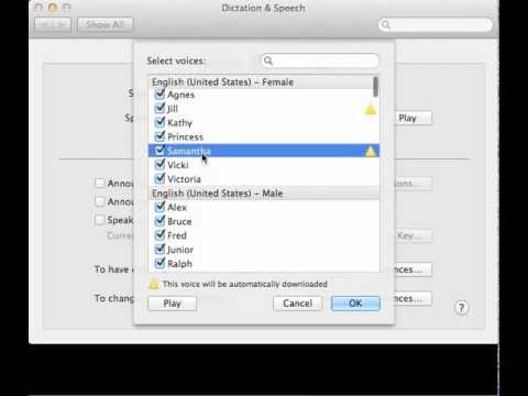 Mac OS X TTS (Text-To-Speech) Voices