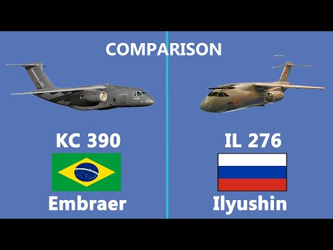 Comparison of the Brazil's Embraer KC-390 Vs  Russian Ilyushin Il-276 cargo plane.