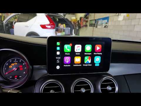 Part of a video titled Mercedes c300 2017 Apple carplay to factory screen - YouTube