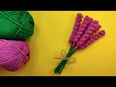 Easy Yarn Lavender Flowers | DIY Woolen Crafts