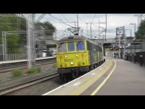 Freightliner class 86s storm through Lichfield T.V with arcs and traction motor scream, 10/07/2019