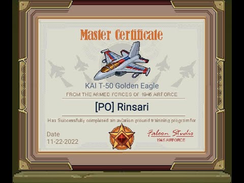 1945 Air Force KAI T-50 Golden Eagle Master Certificate