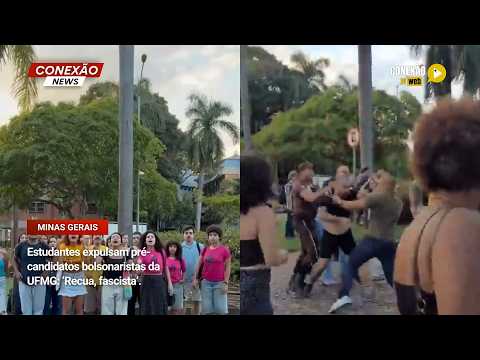 Vídeo: Estudantes expulsam pré-candidatos bolsonaristas da UFMG: ‘Recua, fascista’.