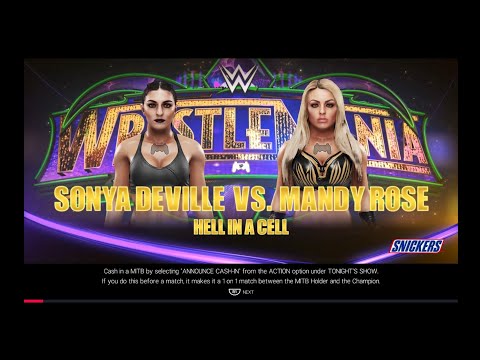 WWE 2K19 Mandy Rose vs Sonya Deville HIAC Wrestlemania 34