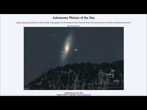 Astronomy Picture of the Day - November 13 - Andromeda over the Alps