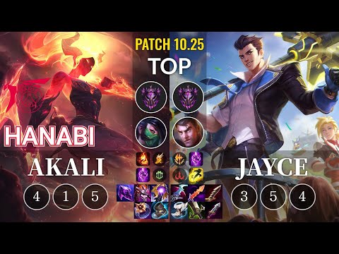 TLN Hanabi Akali vs Jayce Top - KR Patch 10.25