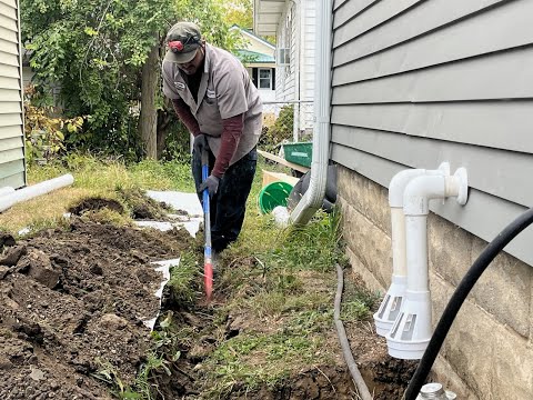 Sump Pump Discharge Line Installation