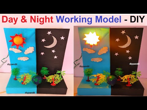 day and night working model 3d for science project exhibition innovative and new ideas DIY pandit