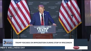 Trump lays into Harris on immigration during a rally in Wisconsin