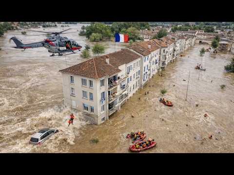 Flood Chaos in France! Rivers overflow 6 meters, Thousands of homes submerged in Saintes
