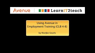 Using Avenue in Employment Training (CLB 4-8)