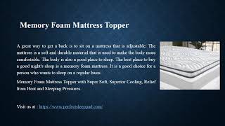 Cooling Memory Foam Mattress Topper