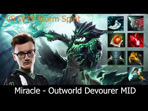 Miracle [Outworld Devourer] vs w33 [Strom Spirit] Ranked Game 7.24 Dota 2
