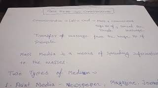 sociology class 12th  Mass media and communication