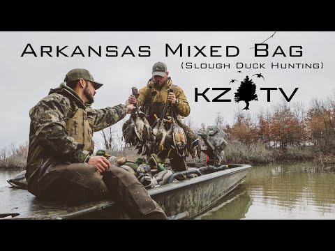 Arkansas Mixed Bag In The Slough! (Pintails, Mallards, Gadwall) K ZONE TV - Slough Ducks