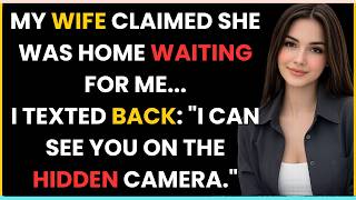 MY WIFE CLAIMED SHE WAS HOME WAITING FOR ME...I TEXTED BACK: "I CAN SEE YOU ON THE HIDDEN CAMERA.