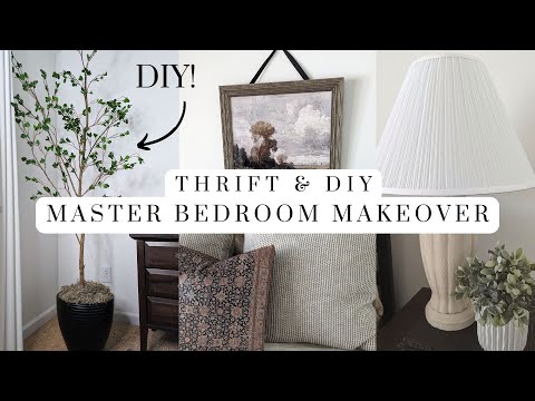 Thrift & DIY Master Bedroom Makeover / DIY West Elm faux citrus tree Dupe / DIY Home Decor Ideas