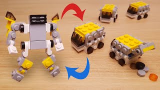Mini LEGO brick box truck transformer robot Trucky!