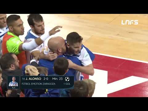 Gol Javi Alonso (2-0) Fútbol Emotion Zaragoza - Industrias Santa Coloma. J10, 1Div. LNFS
