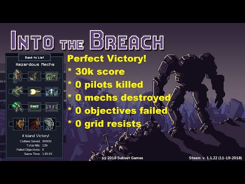 Into the Breach: 30k Perfect Victory Hard (Hazardous Mechs)