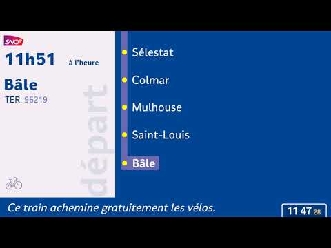 Annonce SNCF TER 200 Alsace 96219 Strasbourg - Bâle [HD - animé]