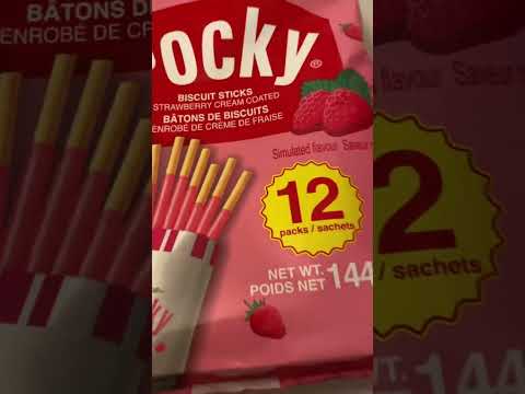 Glico Pocky Strawberry Cream Coated Biscuit Sticks #shorts