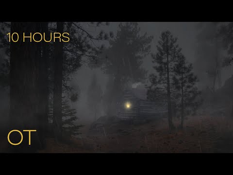 Stormy Night at a Secluded Cabin in the Woods | Thunder and rain sounds ambience | 10 HOURS
