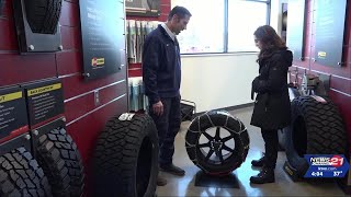 Les Schwab stores busy installing snow tires between snowstorms