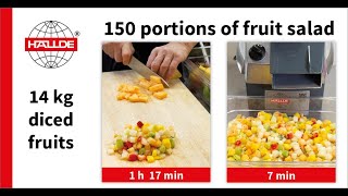 150 portions of fruit salad in 7 minutes!