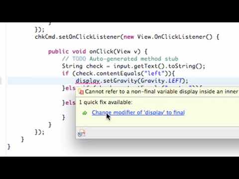 Android Application Development Tutorial 29 Set Gravity Within Java Youtube 2017
