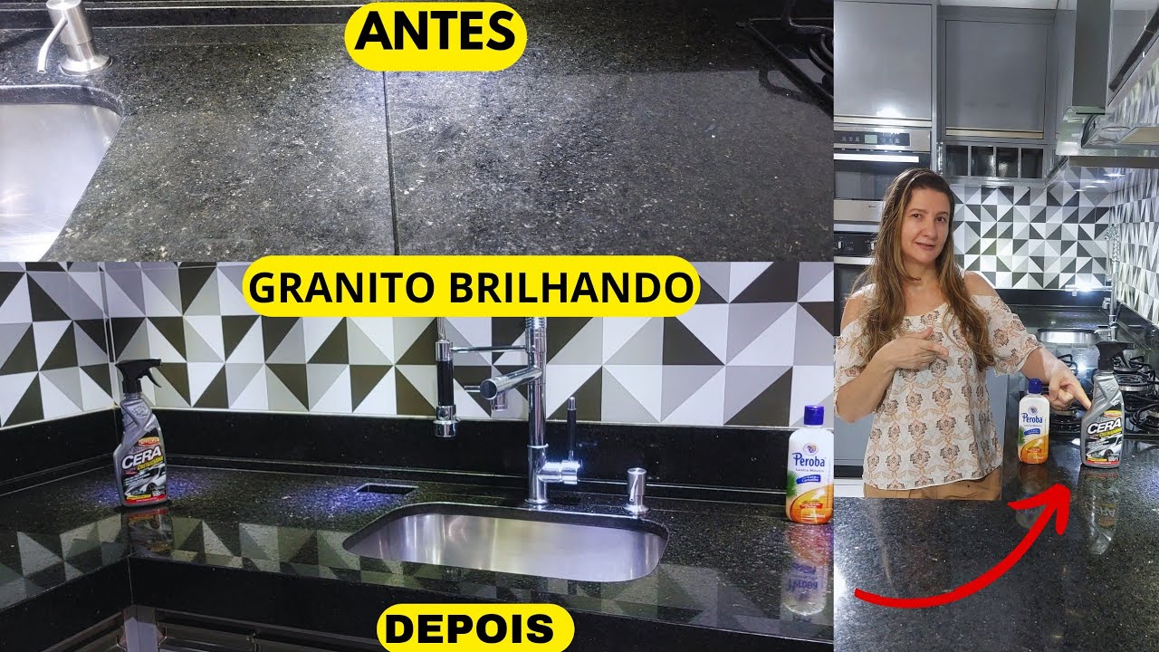 DICA VALIOSA DE COMO DEIXAR A BANCADA DE GRANITO BRILHANDO E COM AQUELE ASPECTO DE  NOVO.