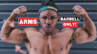 BARBELL BICEP AND TRICEP WORKOUT | NO BENCH | WORKOUT FOR BIGGER ARMS!