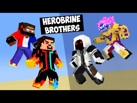 PART 1 - Monster School | HEROBRINE BROTHERS VS ENTITY 303 AND BOROS - Minecraft Animations