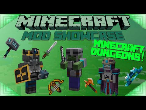 MINECRAFT DUNGEONS (Minecraft Mod Showcase) MOBS & GEAR!