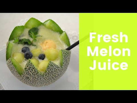 How to make ★Fresh Melon Juice★in melon shell～Easy recipe!～(EP65)
