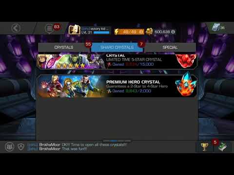 Double 4 star crystal opening, 3 star Premium and more. Marvel contest of champions