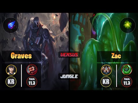 Cuzz GRAVES (Jungle) [Phase Rush] VS ZAC - Challenger KR Patch 11.3