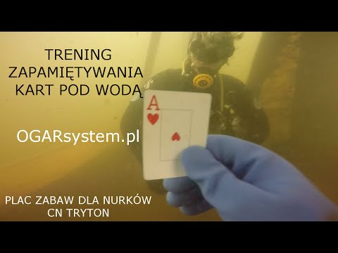 Trening zapamiętywania kart pod wodą - nurkowy plac zabaw