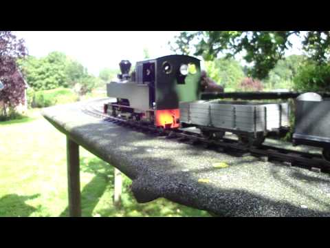 Garden Railway Mike's European loco on indian hill