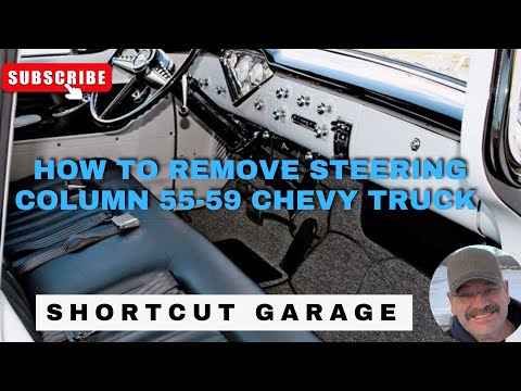 Removing a 1955-1959 Chevy or GMC Steering Column at a junkyard with limited tools!! Let’s go!